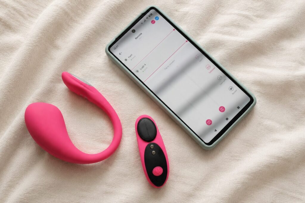 Lovense Lush 4 and Ferri Panty Vibrator being controlled by the Lovense App