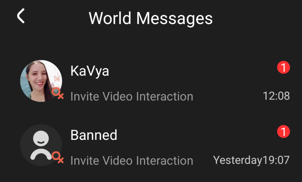 Video chat invites on love spouse app