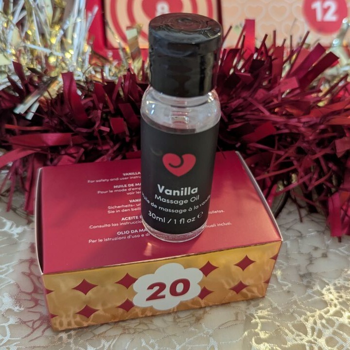 vanilla massage oil in the 2025 lovehoney calendar