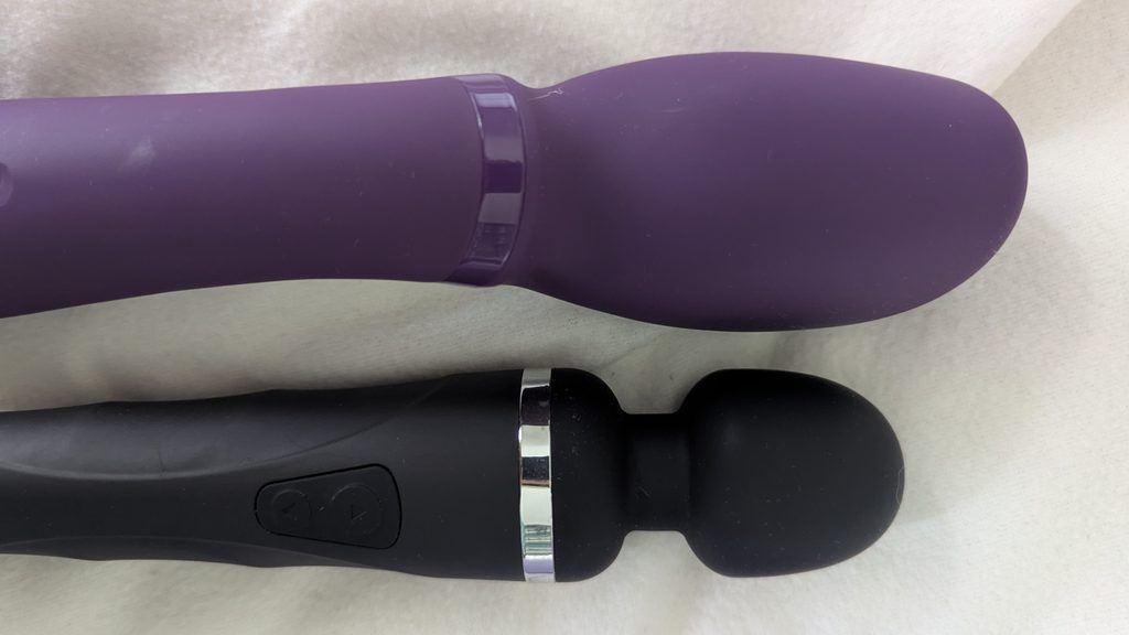 Heads of We-Vibe Wand 2 and Lovense Domi 2